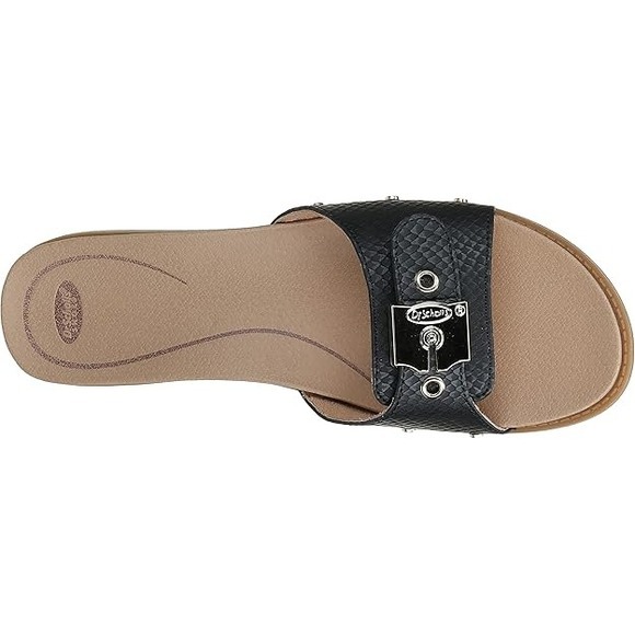 Dr. Scholl's Women's Originalist Slide Sandal‎ Black Snake Slip-On Size 9.5M - Picture 1 of 8